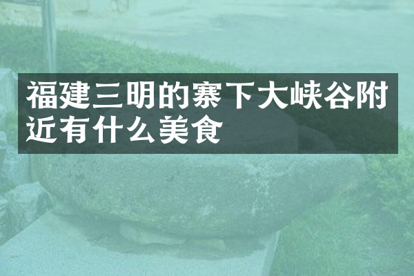 福建三明的寨下大峡谷附近有什么美食