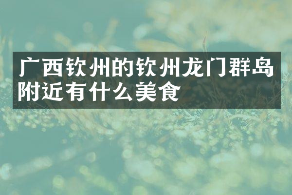 广西钦州的钦州龙门群岛附近有什么美食