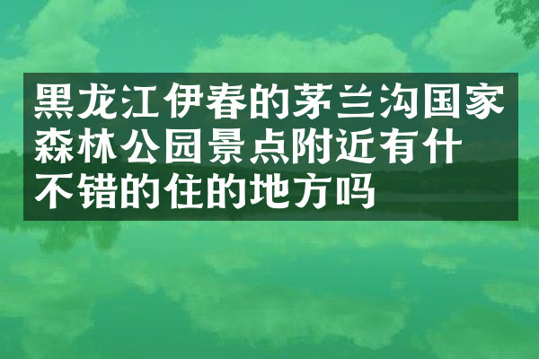 黑龙江伊春的茅兰沟国家森林公园景点附近有什么不错的住的地方吗