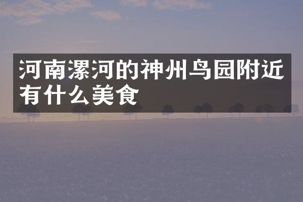 河南漯河的神州鸟园附近有什么美食