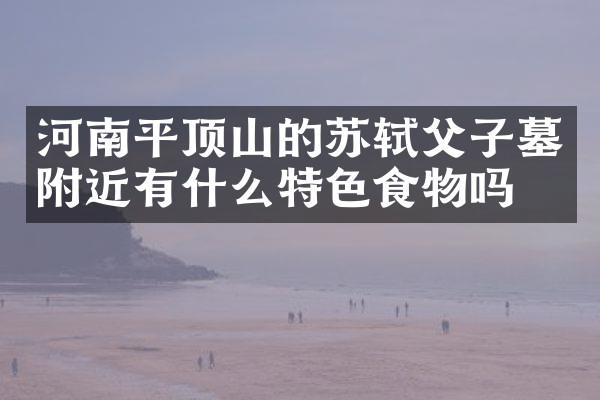 河南平顶山的苏轼父子墓附近有什么特色食物吗