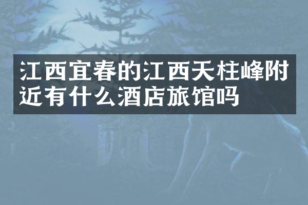 江西宜春的江西天柱峰附近有什么酒店旅馆吗