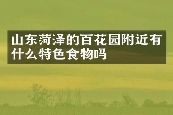 山东菏泽的百花园附近有什么特色食物吗