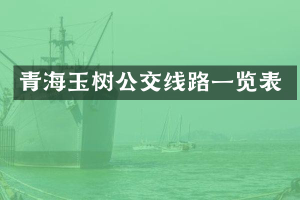 青海玉树公交线路一览表
