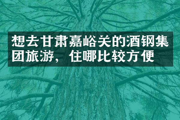 想去甘肃嘉峪关的酒钢集团旅游，住哪比较方便