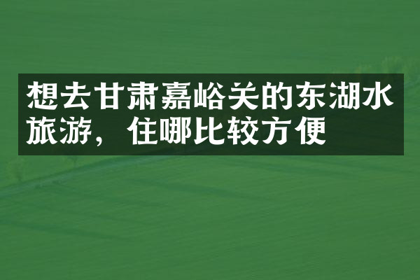 想去甘肃嘉峪关的东湖水旅游，住哪比较方便