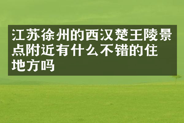 江苏徐州的西汉楚王陵景点附近有什么不错的住的地方吗