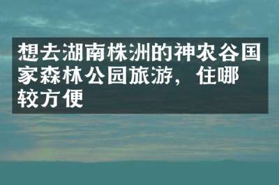 想去湖南株洲的神农谷国家森林公园旅游，住哪比较方便