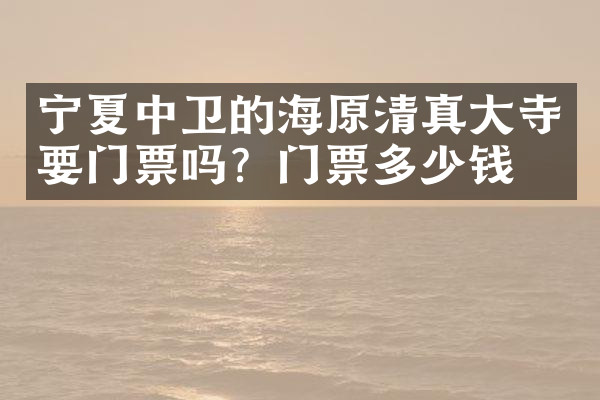 宁夏中卫的海原清真大寺要门票吗？门票多少钱？