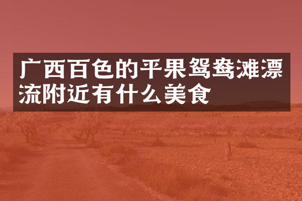 广西百色的平果鸳鸯滩漂流附近有什么美食