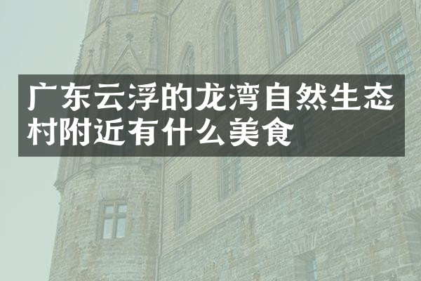 广东云浮的龙湾自然生态村附近有什么美食