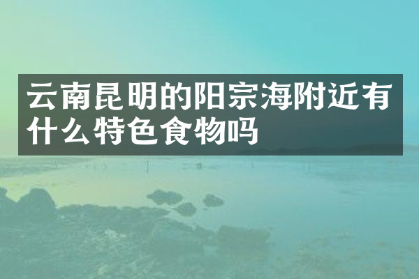 云南昆明的阳宗海附近有什么特色食物吗