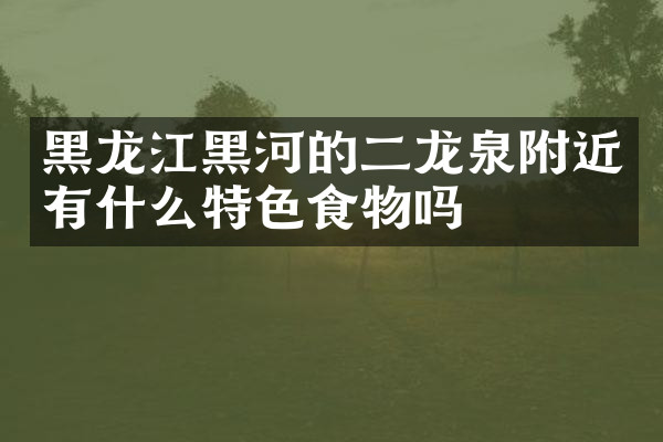 黑龙江黑河的二龙泉附近有什么特色食物吗