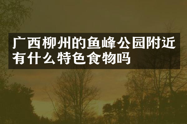 广西柳州的鱼峰公园附近有什么特色食物吗