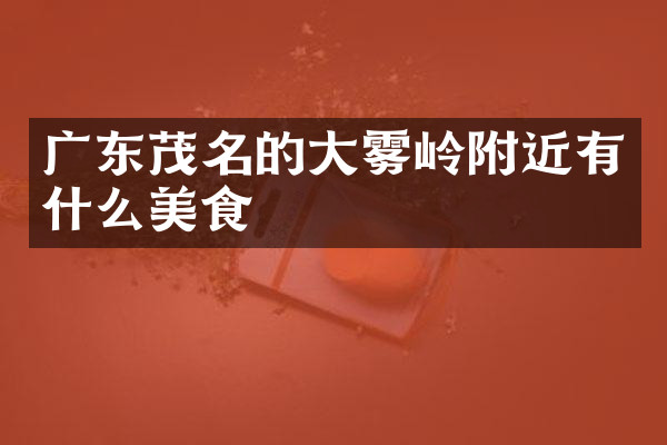 广东茂名的大雾岭附近有什么美食