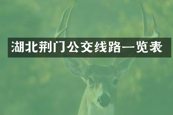 湖北荆门公交线路一览表