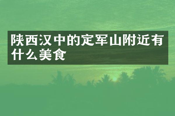 陕西汉中的定军山附近有什么美食