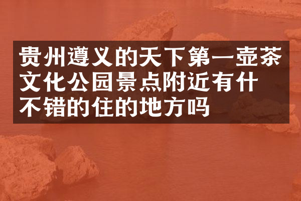贵州遵义的天下第一壶茶文化公园景点附近有什么不错的住的地方吗