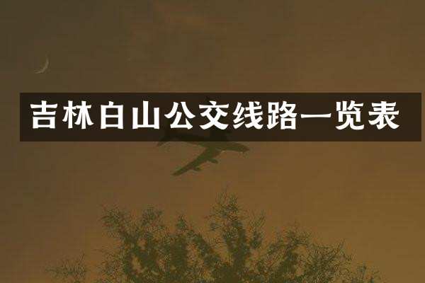 吉林白山公交线路一览表