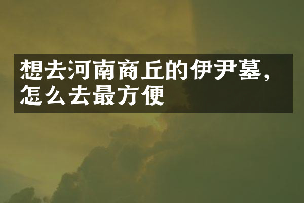想去河南商丘的伊尹墓，怎么去最方便