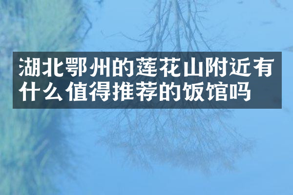 湖北鄂州的莲花山附近有什么值得推荐的饭馆吗