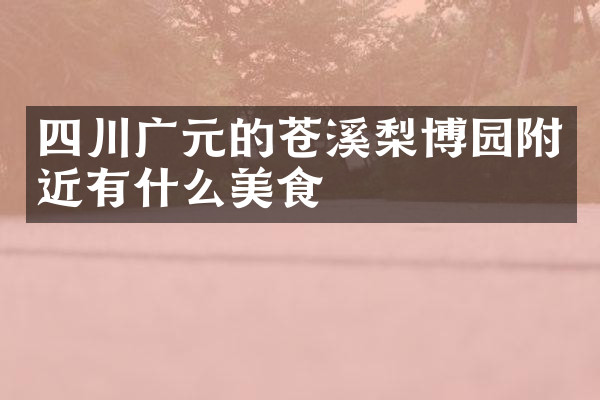 四川广元的苍溪梨博园附近有什么美食