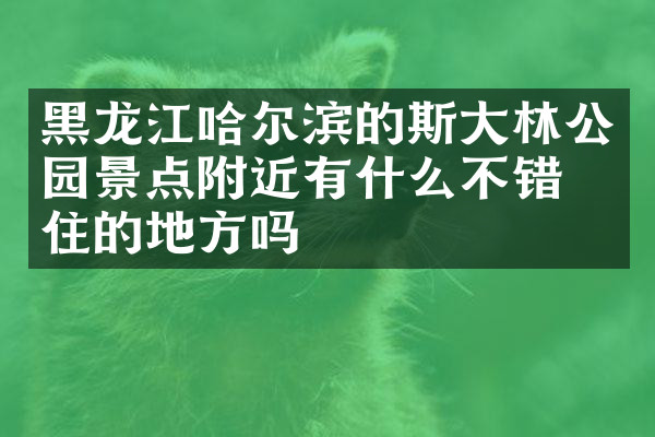 黑龙江哈尔滨的斯大林公园景点附近有什么不错的住的地方吗