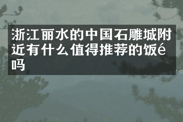 浙江丽水的中国石雕城附近有什么值得推荐的饭馆吗