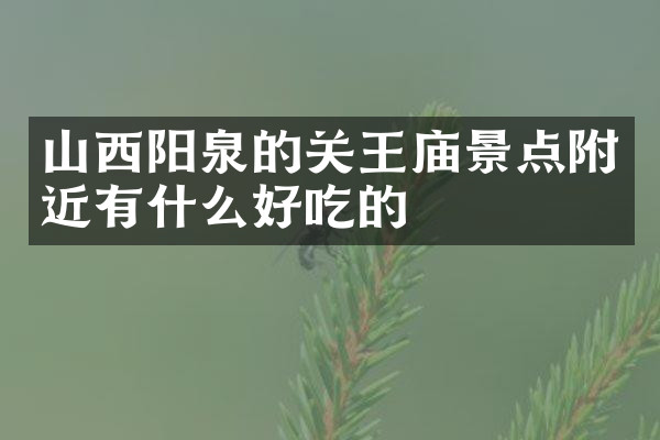 山西阳泉的关王庙景点附近有什么好吃的