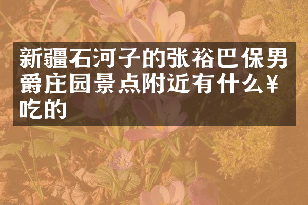 新疆石河子的张裕巴保男爵庄园景点附近有什么好吃的
