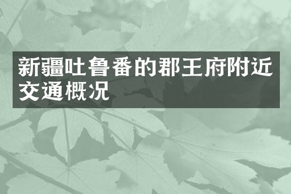 新疆吐鲁番的郡王府附近交通概况