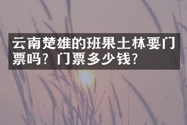 云南楚雄的班果土林要门票吗？门票多少钱？