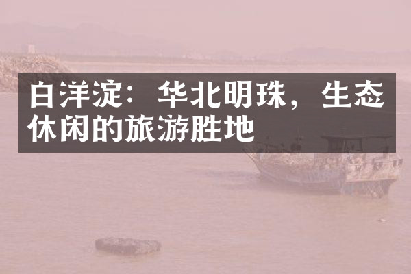 白洋淀：华北明珠，生态休闲的旅游胜地
