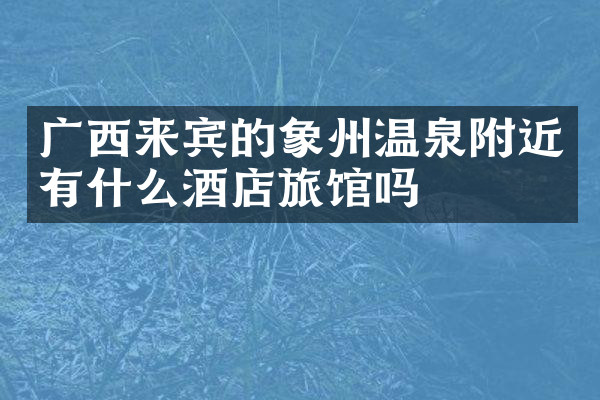 广西来宾的象州温泉附近有什么酒店旅馆吗