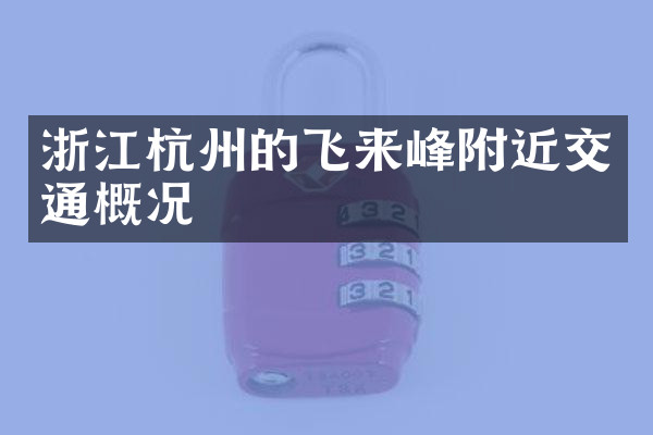 浙江杭州的飞来峰附近交通概况