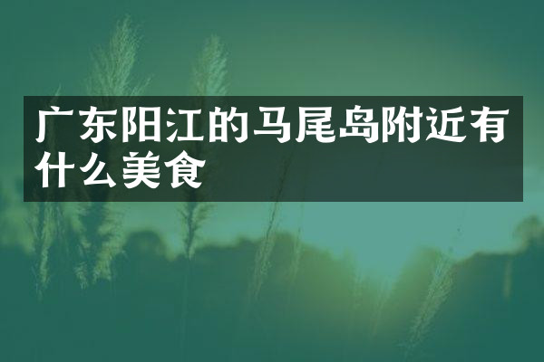广东阳江的马尾岛附近有什么美食