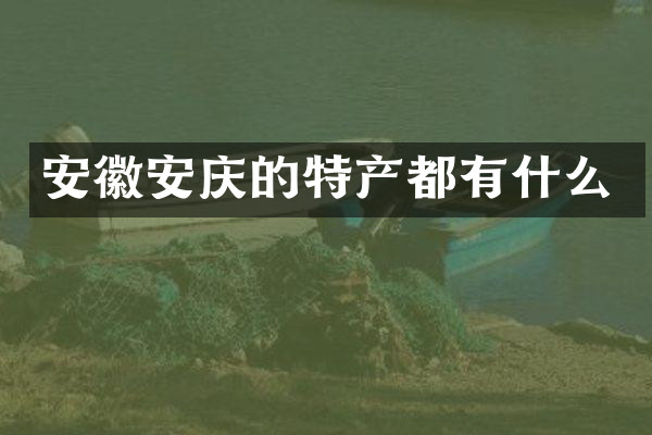 安徽安庆的特产都有什么