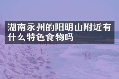 湖南永州的阳明山附近有什么特色食物吗