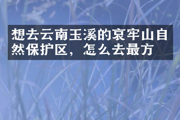 想去云南玉溪的哀牢山自然保护区，怎么去最方便