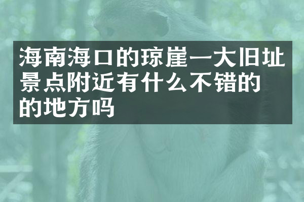 海南海口的琼崖一大旧址景点附近有什么不错的住的地方吗