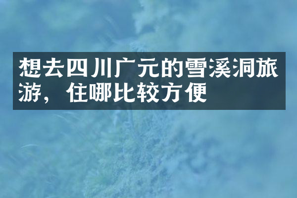 想去四川广元的雪溪洞旅游，住哪比较方便