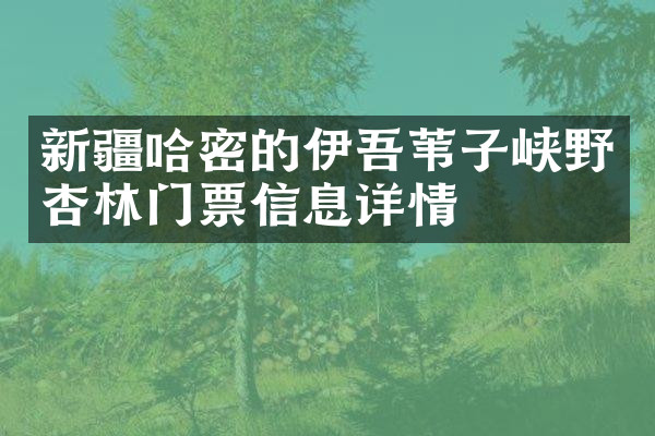 新疆哈密的伊吾苇子峡野杏林门票信息详情