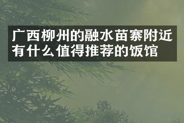 广西柳州的融水苗寨附近有什么值得推荐的饭馆吗