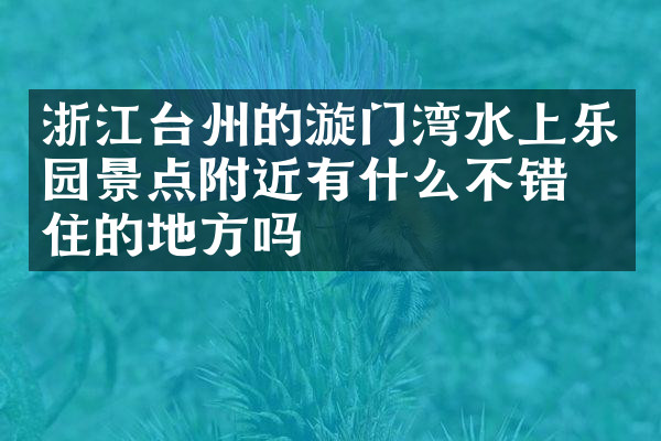 浙江台州的漩门湾水上乐园景点附近有什么不错的住的地方吗