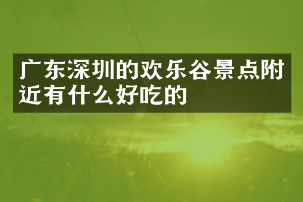 广东深圳的欢乐谷景点附近有什么好吃的