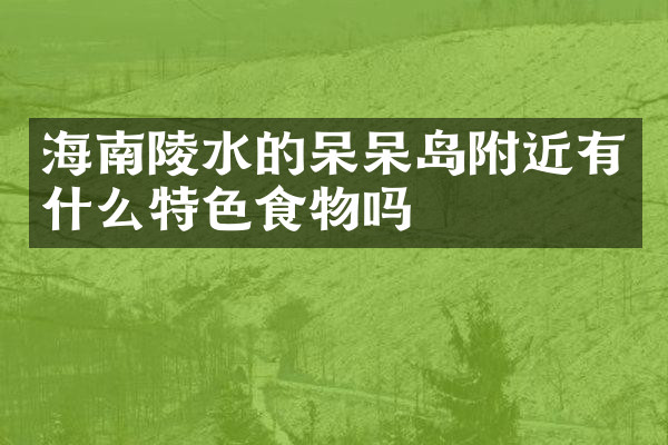 海南陵水的呆呆岛附近有什么特色食物吗