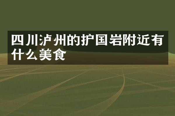 四川泸州的护国岩附近有什么美食