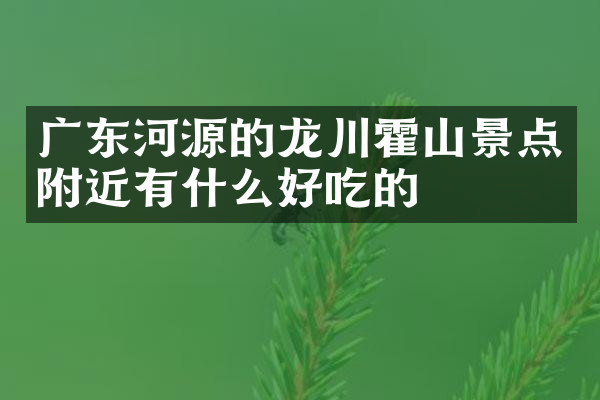 广东河源的龙川霍山景点附近有什么好吃的