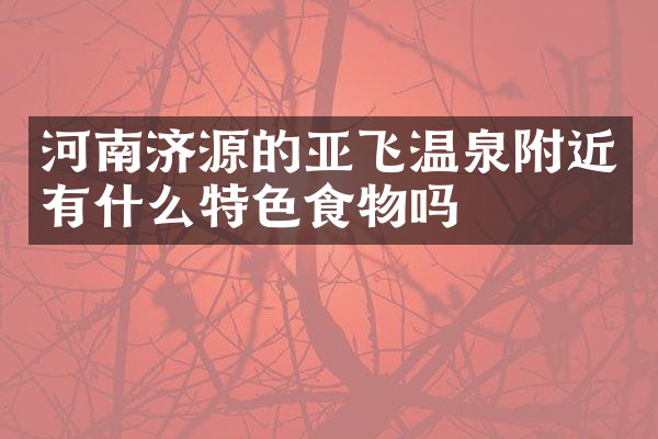 河南济源的亚飞温泉附近有什么特色食物吗