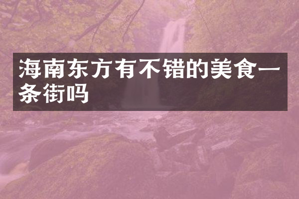 海南东方有不错的美食一条街吗